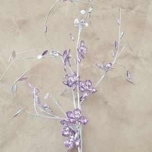 Purple Glass Flower Strand